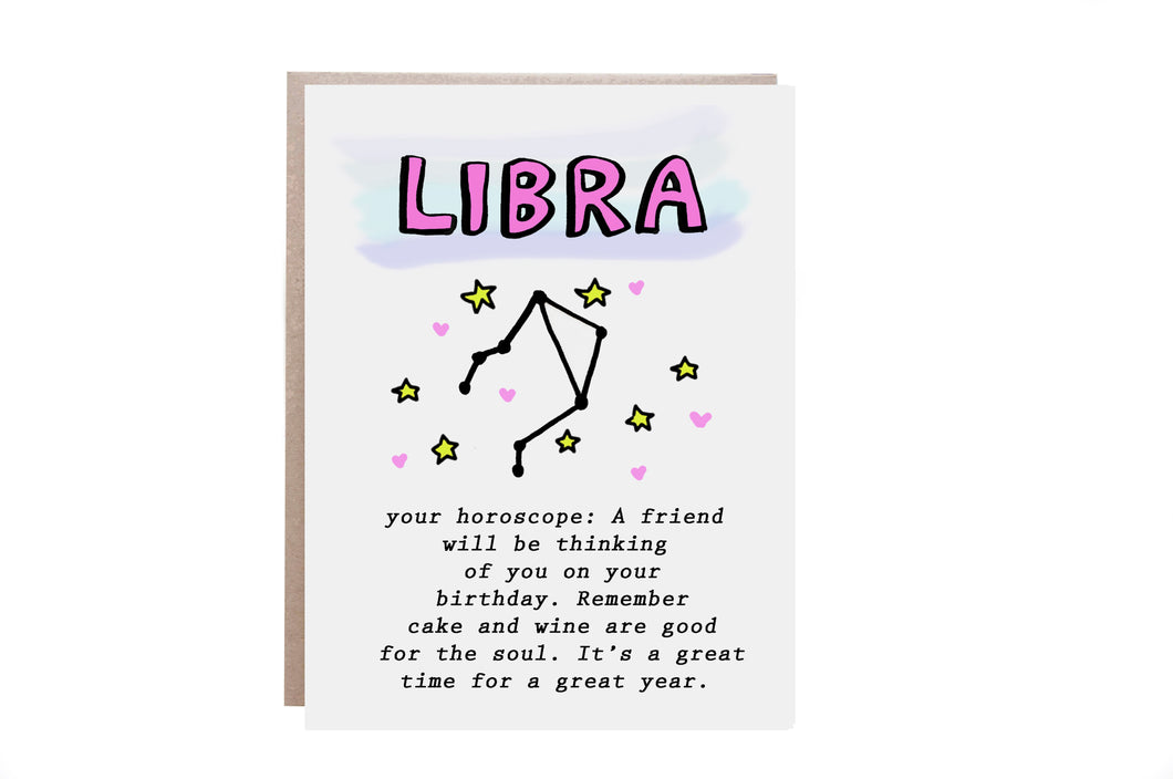 Libra Zodiac Birthday Card