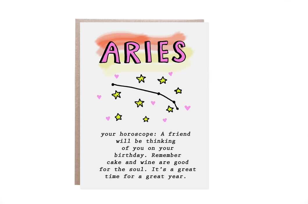 Aries Zodiac Birthday Card