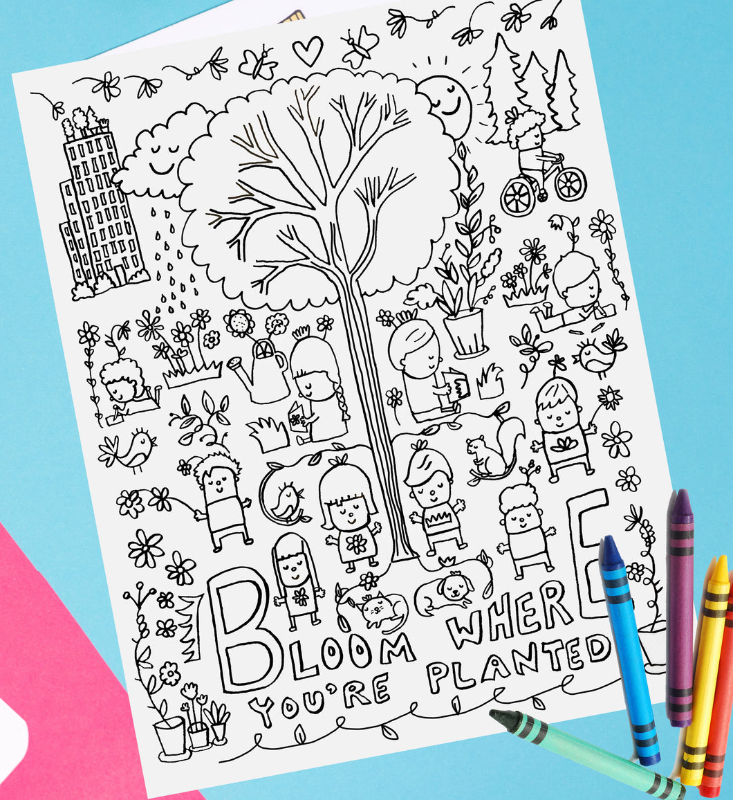 🌿Bloom Where You're Planted🌿 Free Coloring Page