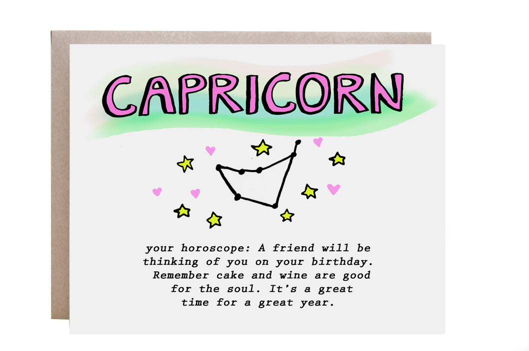 Capricorn Zodiac Birthday Card