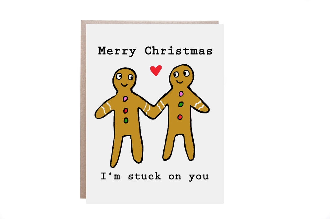 Stuck On You Christmas Card