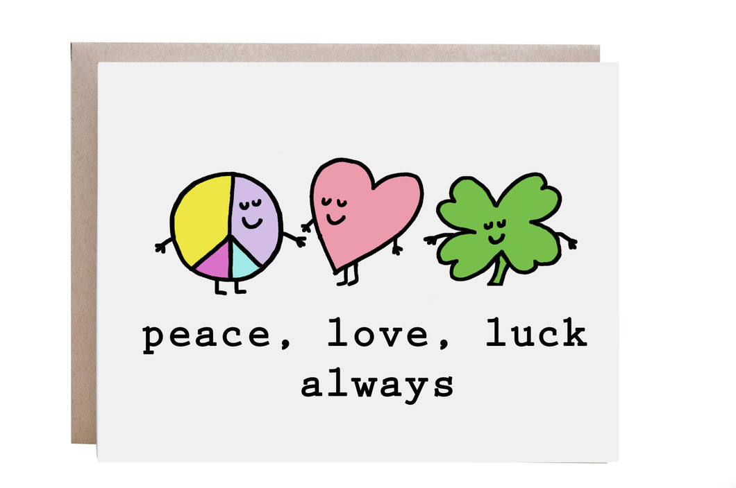 Peace, Love and Luck Card