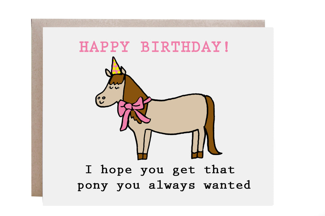 Pony Birthday Card
