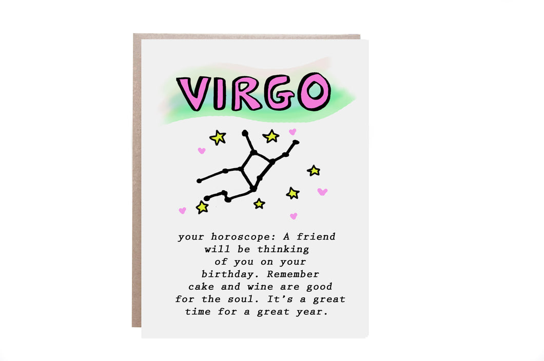 Virgo Zodiac Birthday Card